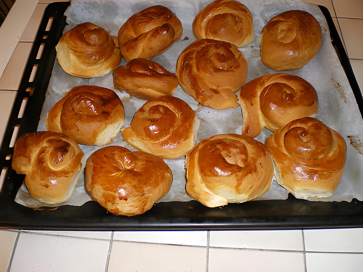 recette Petits pains briochés au chocolat.