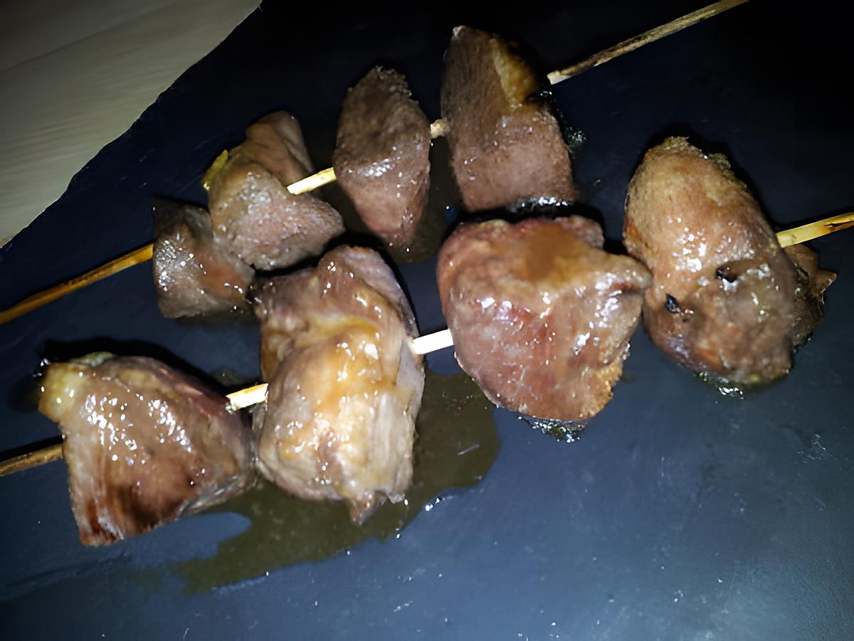 recette Brochettes de magret de canard au miel