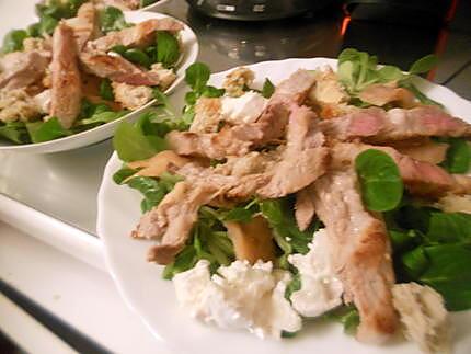 recette Salade de porc au chevre