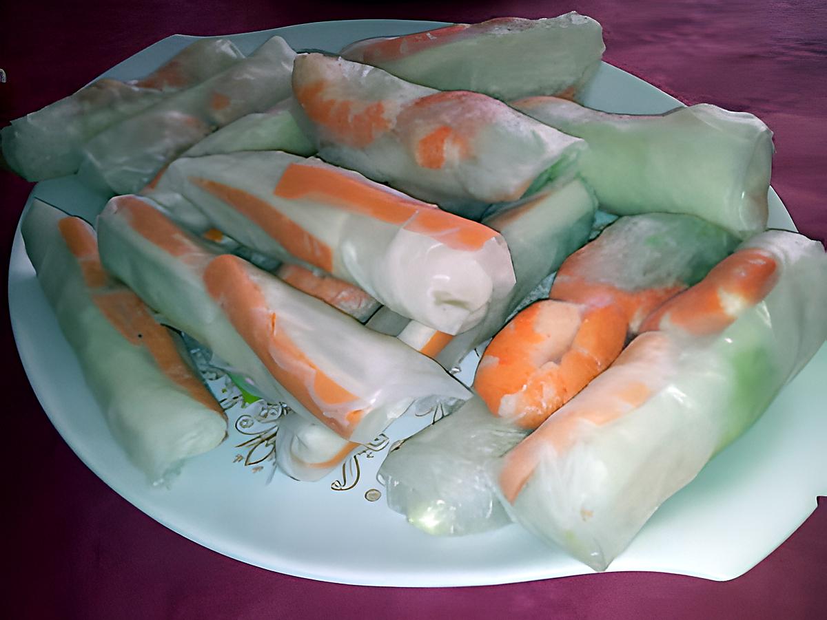 recette Les rouleaux de printemp aux crevettes/surimi de Mamie