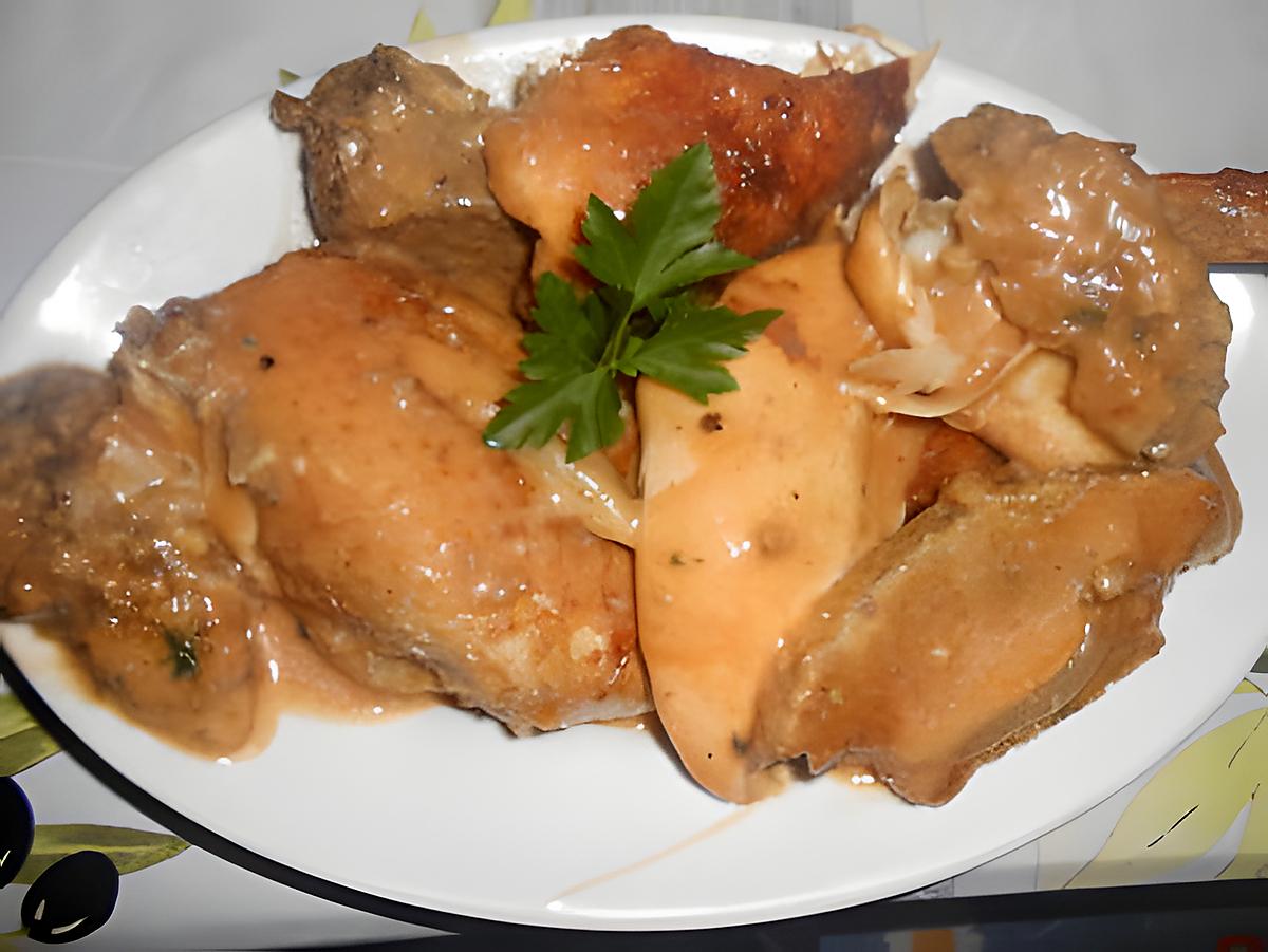 recette POULET SAUCE MADERE ENDIVES BRAISEES