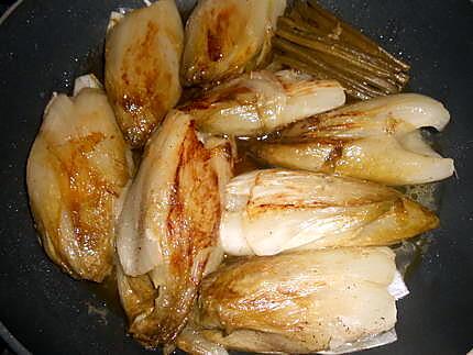 recette POULET SAUCE MADERE ENDIVES BRAISEES