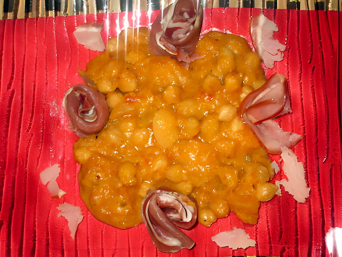 recette mijoté de butternut; pois chiches;  abricots     ,,  recette vue chez jackie  thouny