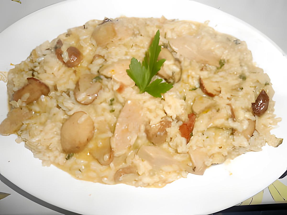 recette RISOTTO CEPES BOUDINS BLANC ET FOIE GRAS