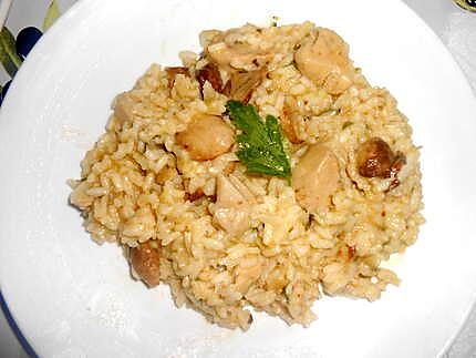 recette RISOTTO CEPES BOUDINS BLANC ET FOIE GRAS