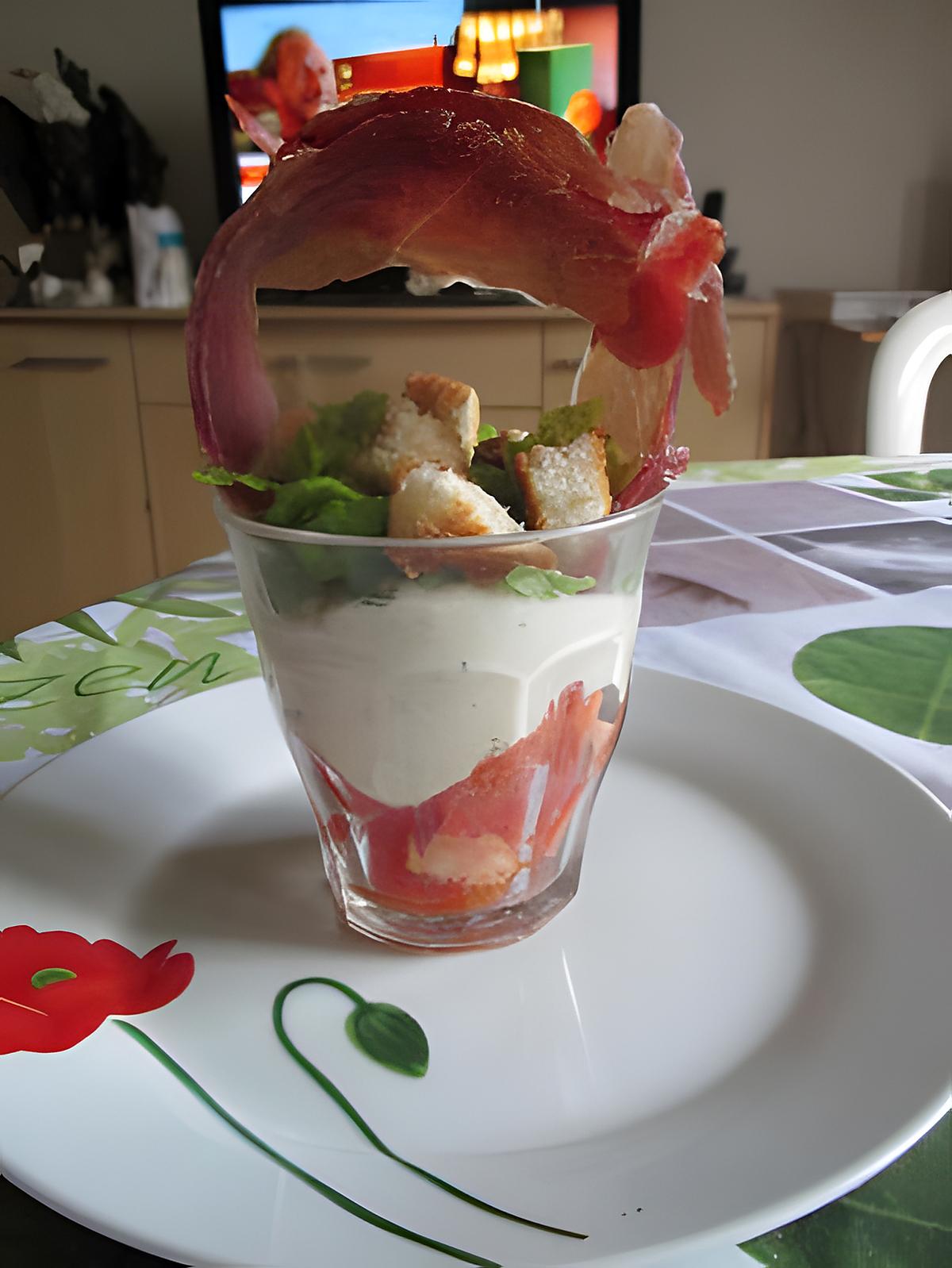 recette verrine tricolore tomates creme de ricotta