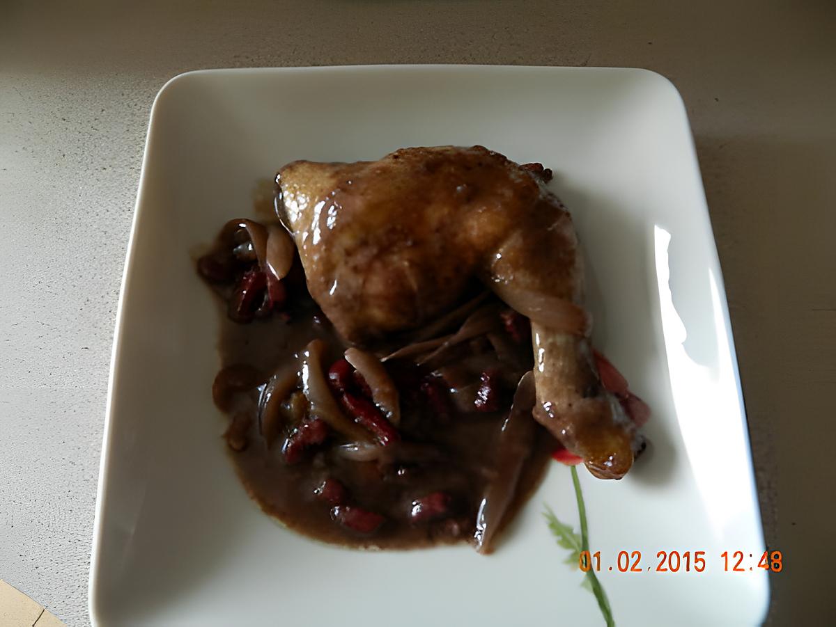 recette Poulet façon coq au vin