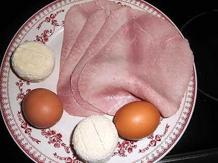 recette Galette jambon,oeuf,fromage de chevre