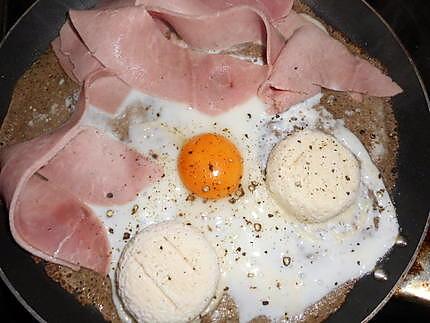 recette Galette jambon,oeuf,fromage de chevre