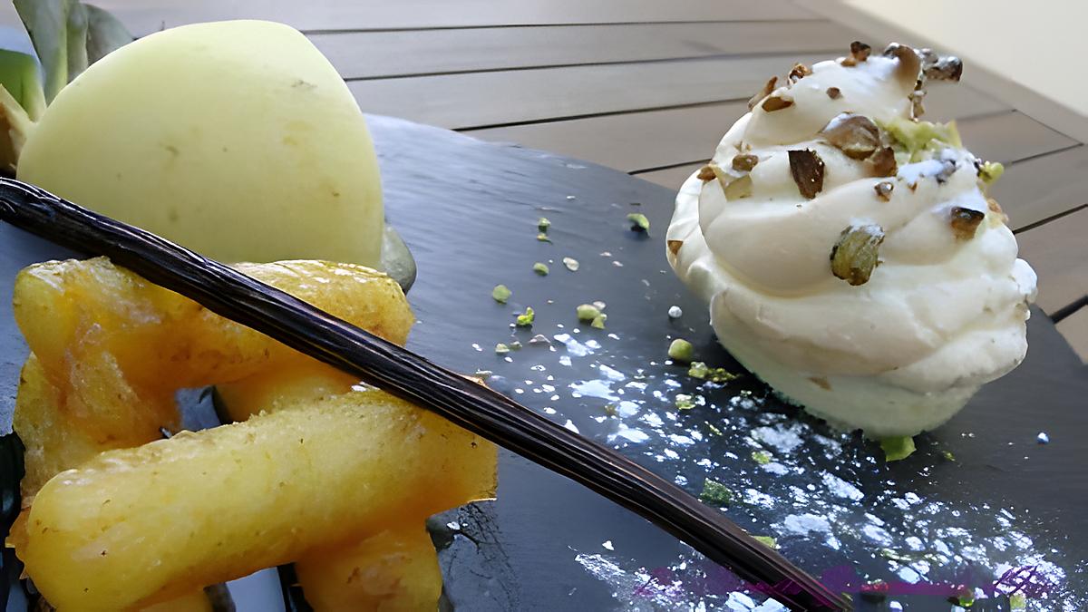 recette PAVLOVA DESTRUCTUREE A L'ANANAS, UNE NOUVELLE ESCALE D'EXCEPTION