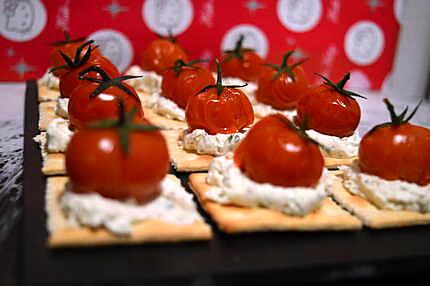 recette crackers au tartare et sa petite tomate ébouriffée