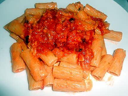 recette TORTIGLIONI AU SAUMON FUME