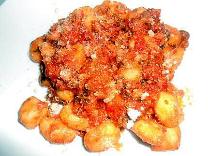 recette GNOCCHI SAUCE SAUCISSE DE TOULOUSE ET JAMBON