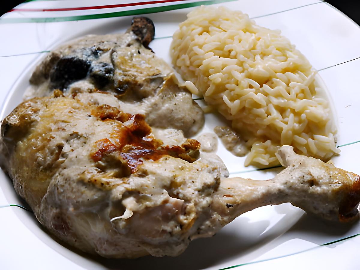 recette Cuisses de poulet à la crème de champignons