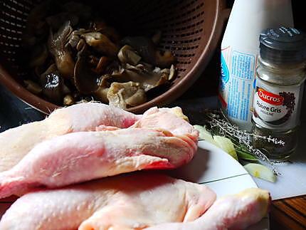 recette Cuisses de poulet à la crème de champignons