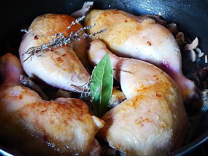 recette Cuisses de poulet à la crème de champignons