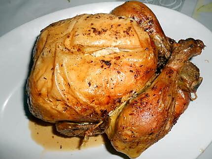 recette POULET ROTI  POMMES DE TERRE AIL ET PERSIL