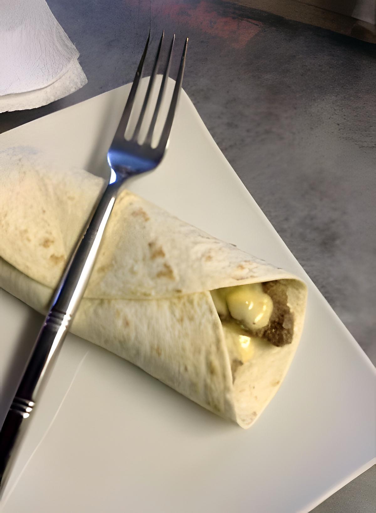 recette Wrap boeuf sauce cheddar