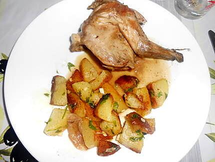 recette AVANTS DE LAPIN BRAISES POMMES DE TERRE PERSILLEES