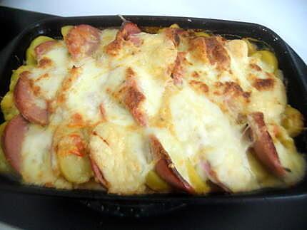 recette Gratin pomme de terre cervelas mozarella