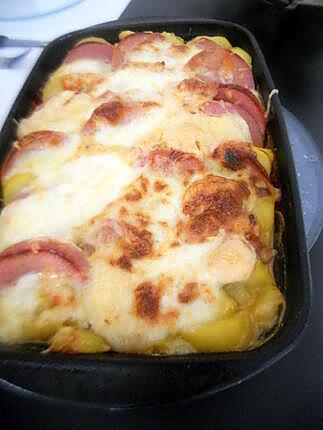 recette Gratin pomme de terre cervelas mozarella