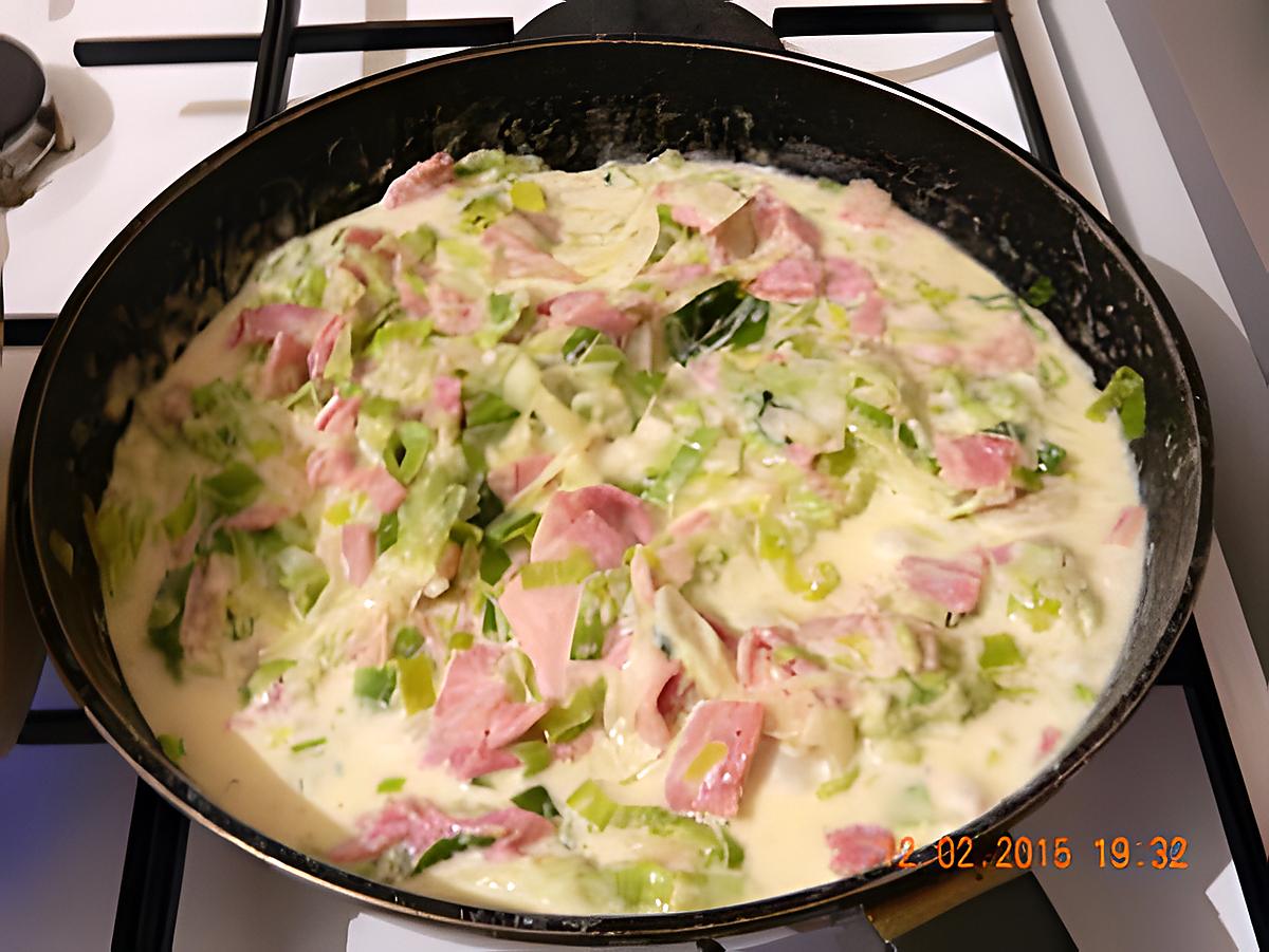 recette Poêlée de poireaux et jambon