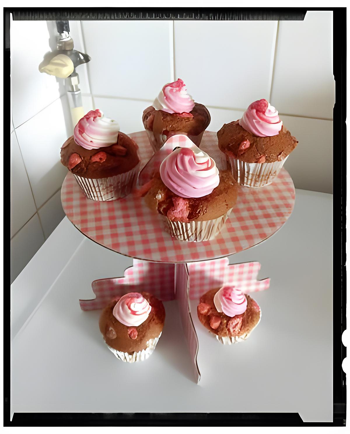 recette muffins aux pralines rose et chantilly au lait de coco