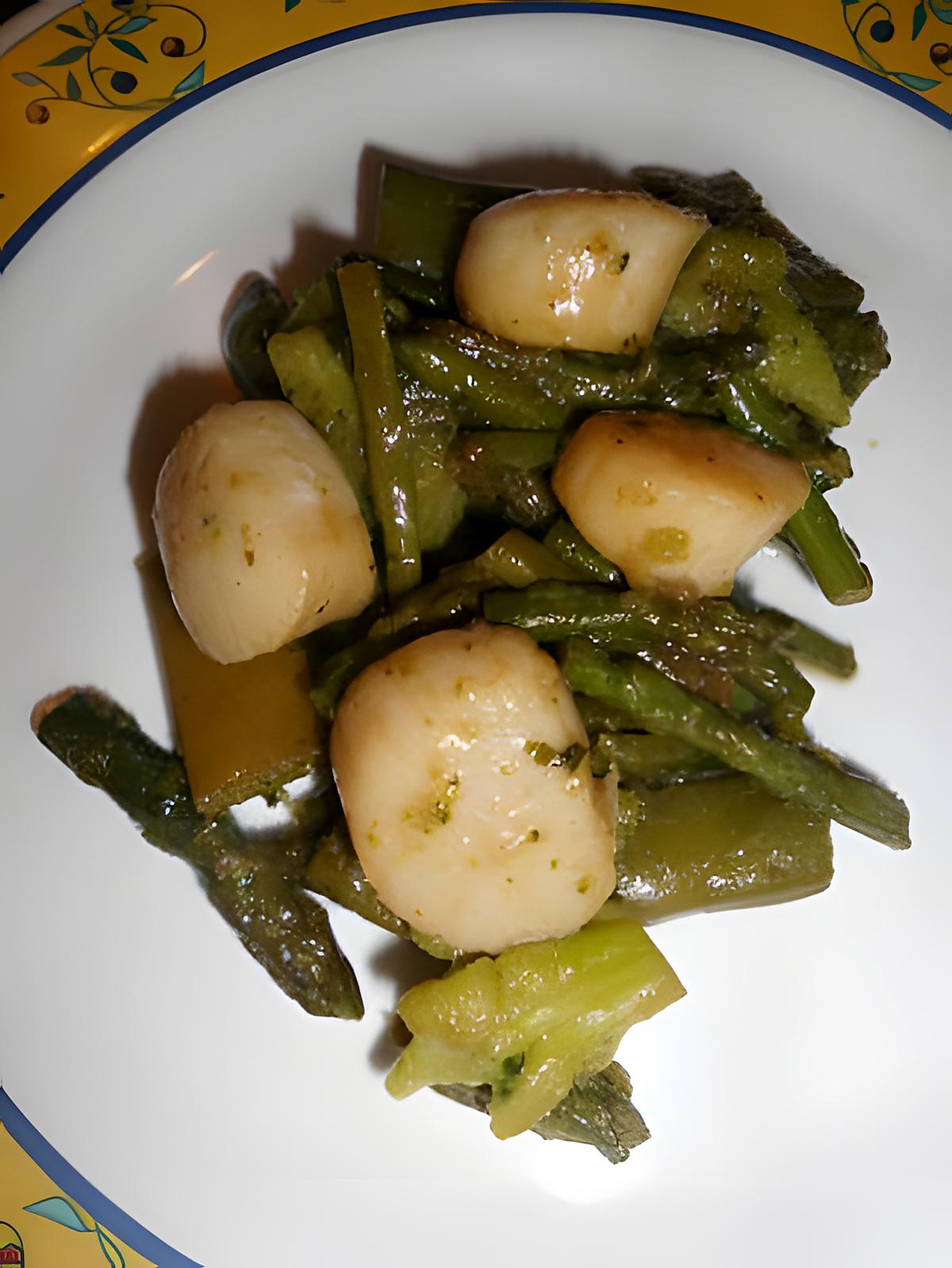 recette noix st-jacques sautée au legume vert