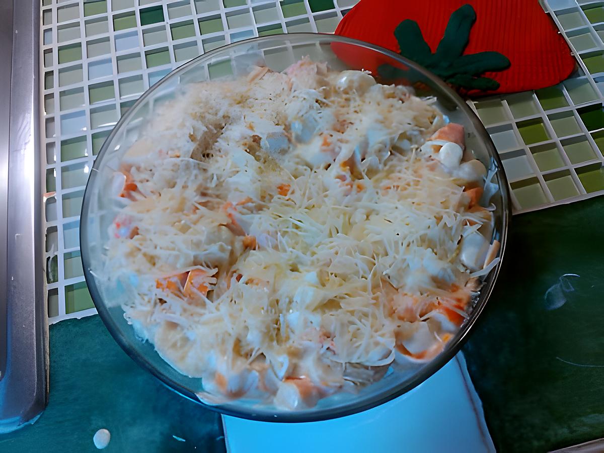 recette Chou fleur et surimi. Le gratin