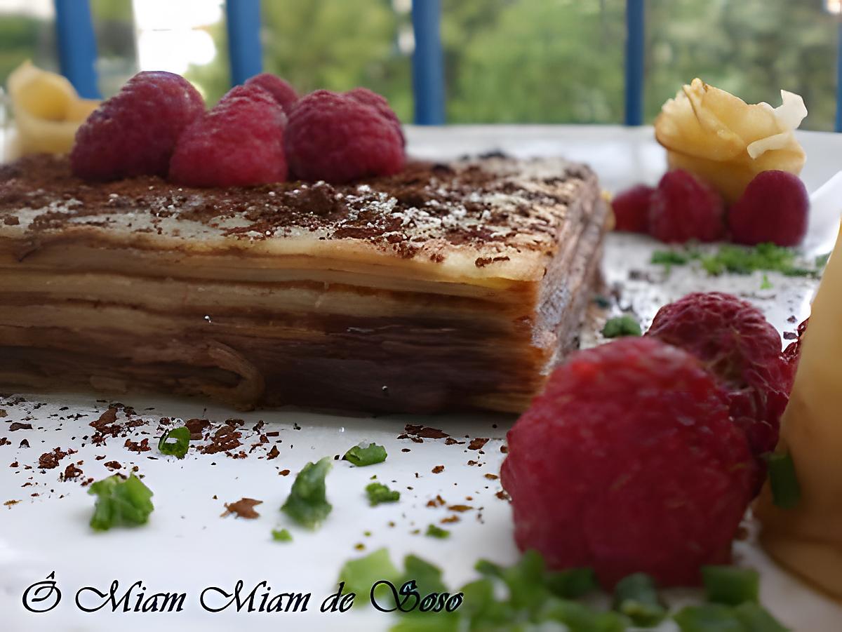 recette MILLE CRêPES FRAMBOISE & CHOCOLAT