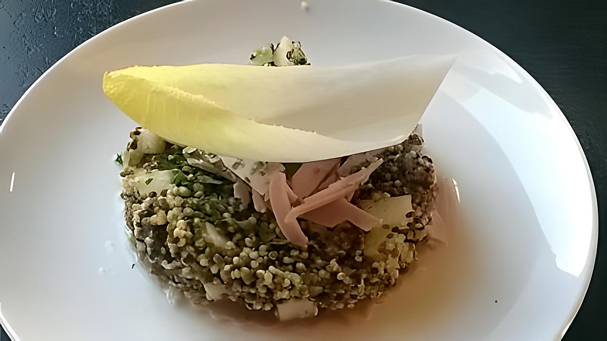 recette salade de quinoa /pomme/jambon/au citron