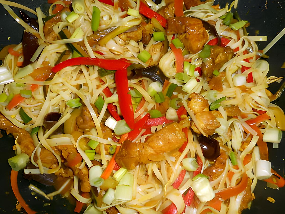 recette Nouilles chinoises sautées au porc et légumes