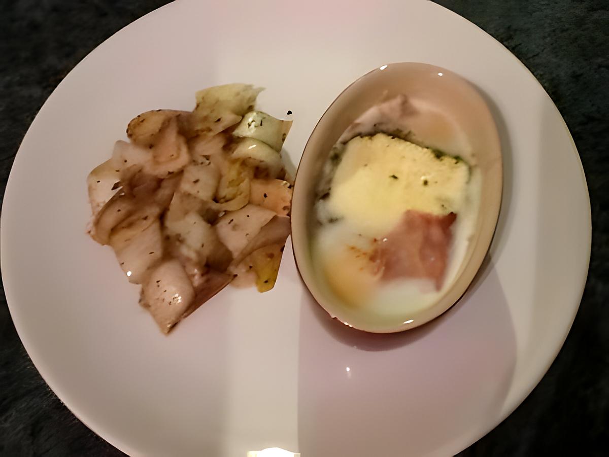 recette oeufs cocotte chèvre jambon sec