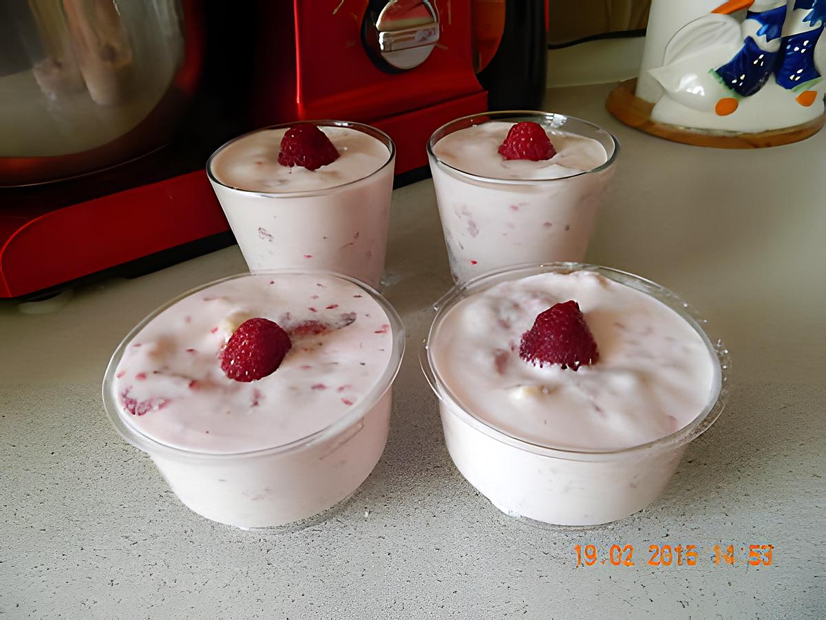 recette Mousse glacée aux framboises