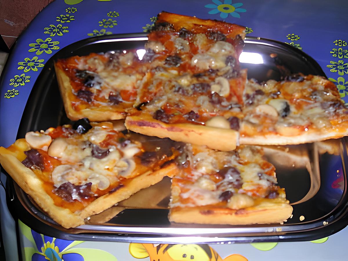 recette pizzza au champignon et viande hachée