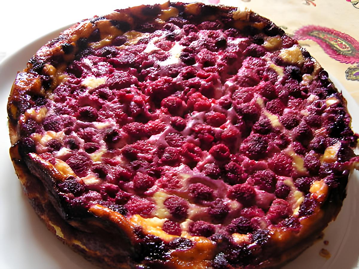 recette gâteau aux framboises et fromage blanc