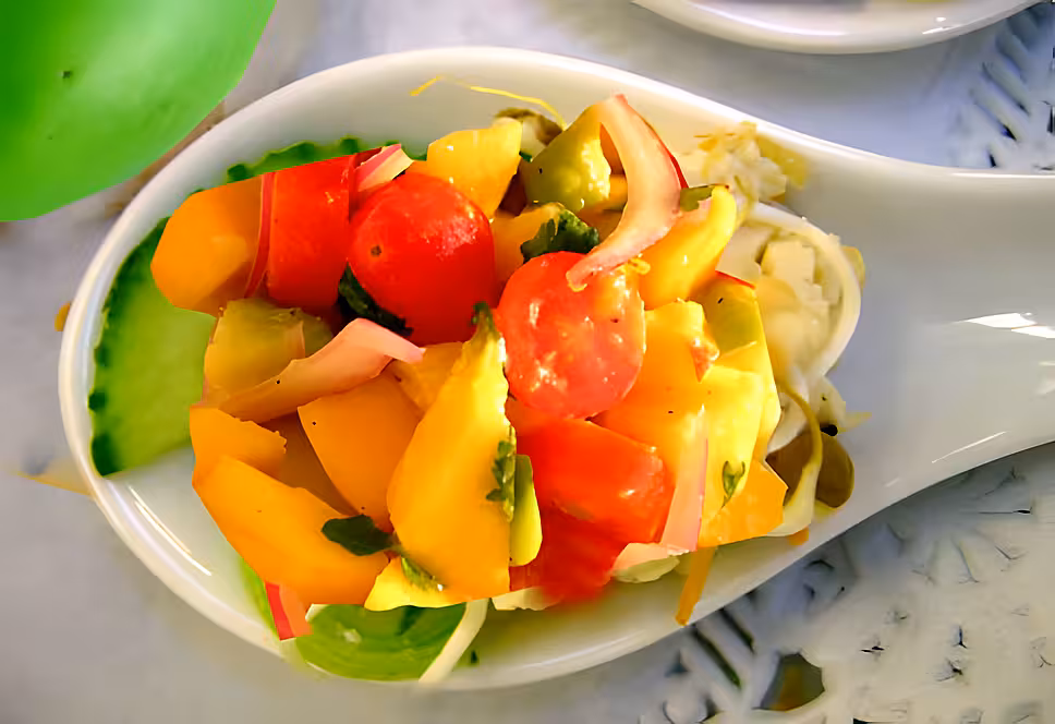 recette Tartare de Thon Rouge aux fruits exotiques et lait de coco