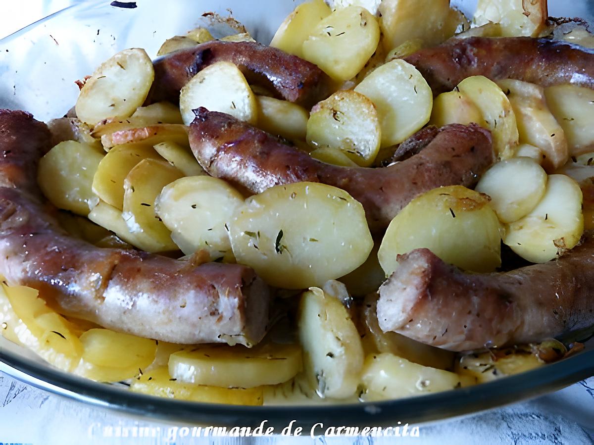 recette Saucisse de Toulouse confite et pommes de terre fondantes