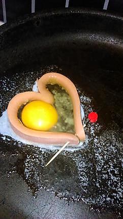 recette Coeur oeuf a la saucisse