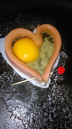 recette Coeur oeuf a la saucisse