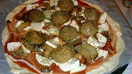 recette Pizza au boulettes