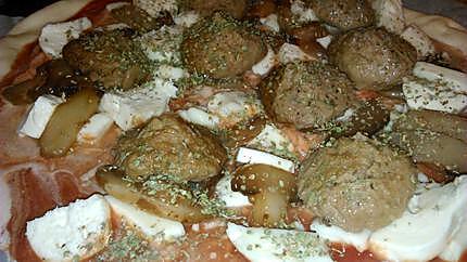 recette Pizza au boulettes