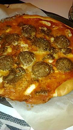 recette Pizza au boulettes