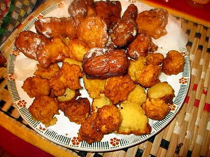 recette assiette   desserts   de crémina      ,,,,  beignets pommes et beignets de semoule