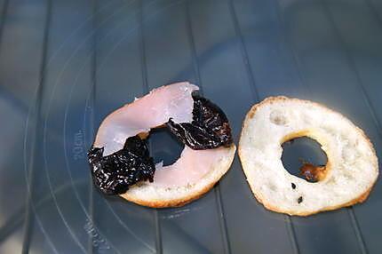 recette Mini Bagel au bacon et pruneaux