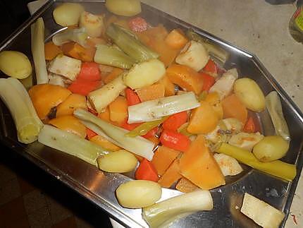 recette Pot au feu a la queue de boeuf et légumes anciens