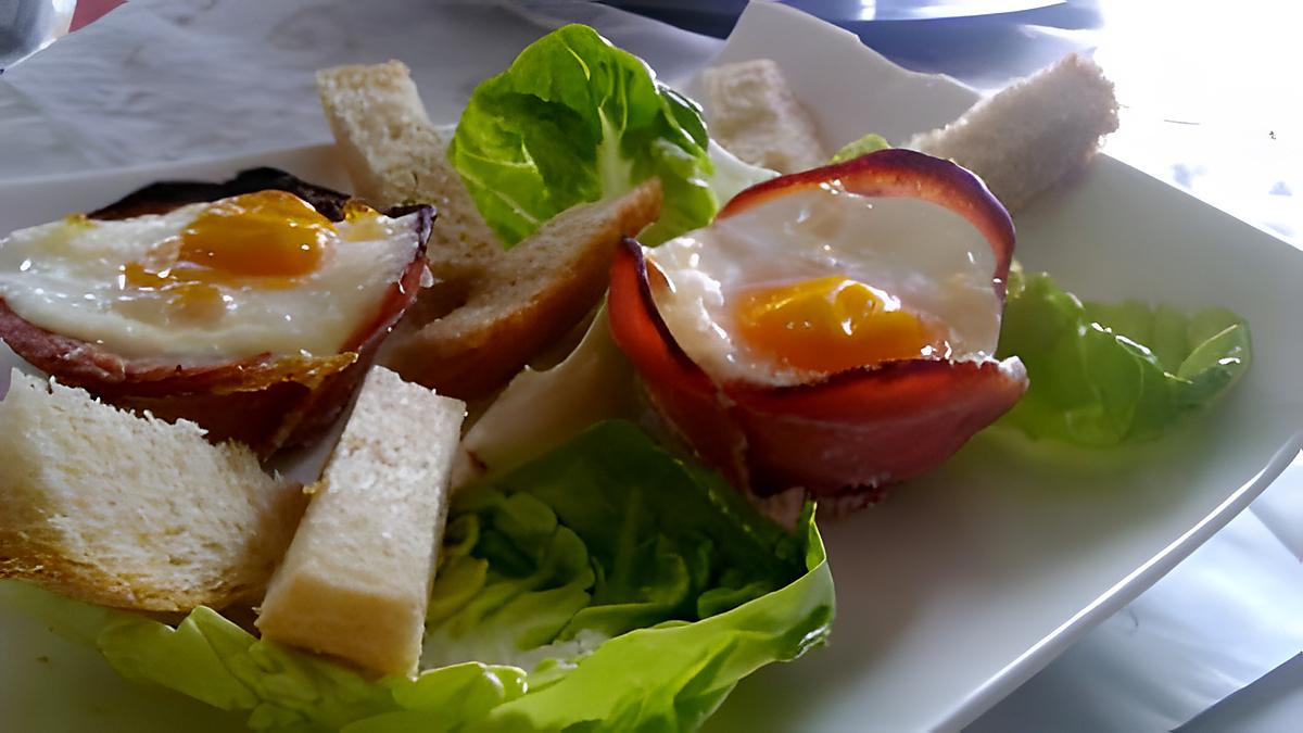 recette Coupelle d’œuf au bacon chèvre