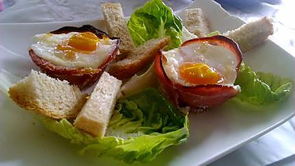 recette Coupelle d’œuf au bacon chèvre
