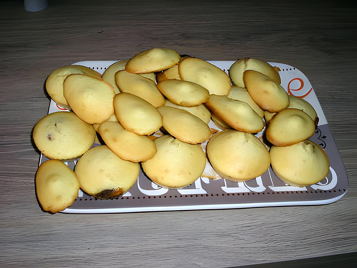 recette petites madeleine, natures, nutella café et fraise.