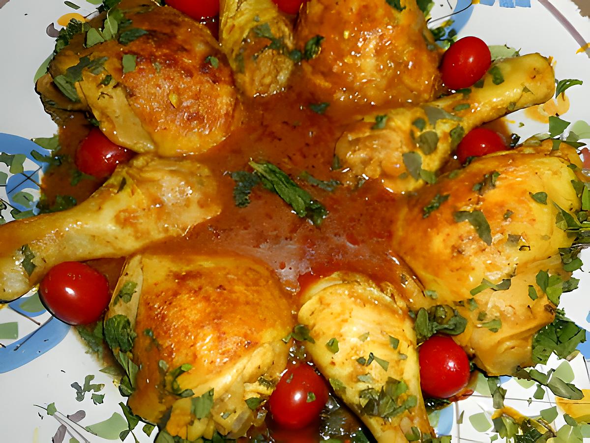 recette Cuisses de poulet a la pate de curry rouge